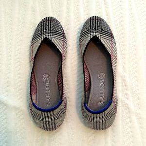 Authentic Rothy’s retired pink/grey plaid flat